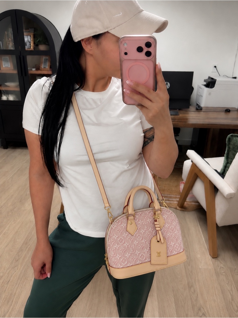 Designer Pink Monogram Dome Crossbody Bag